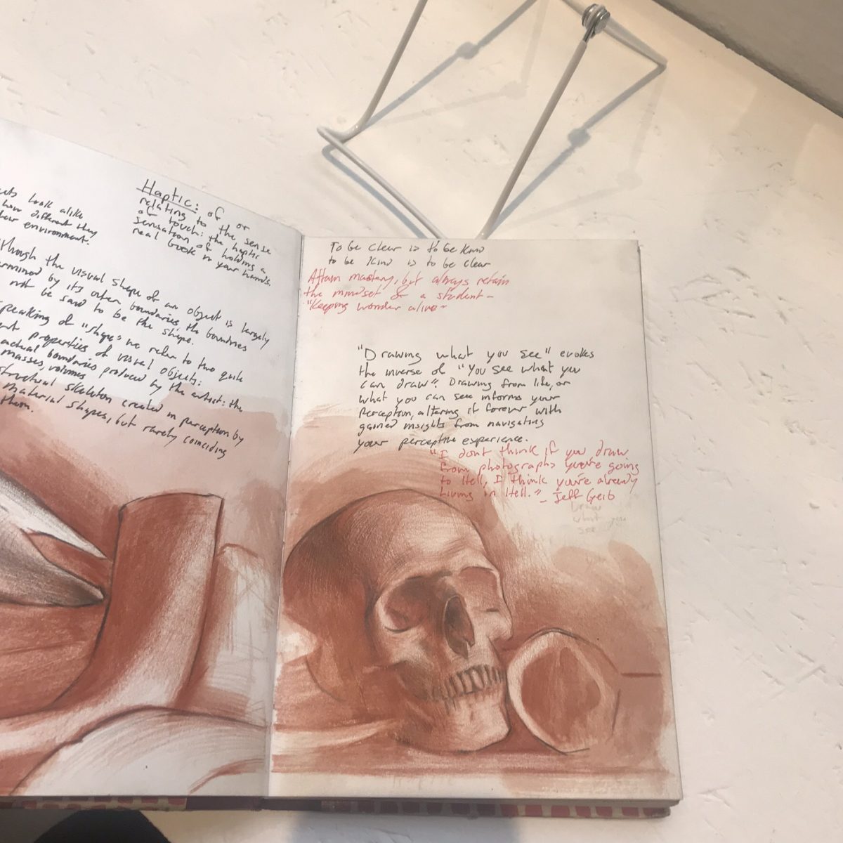 Sketchbook page by Evan Kitson. (Milene Fernandez/The Epoch Times)