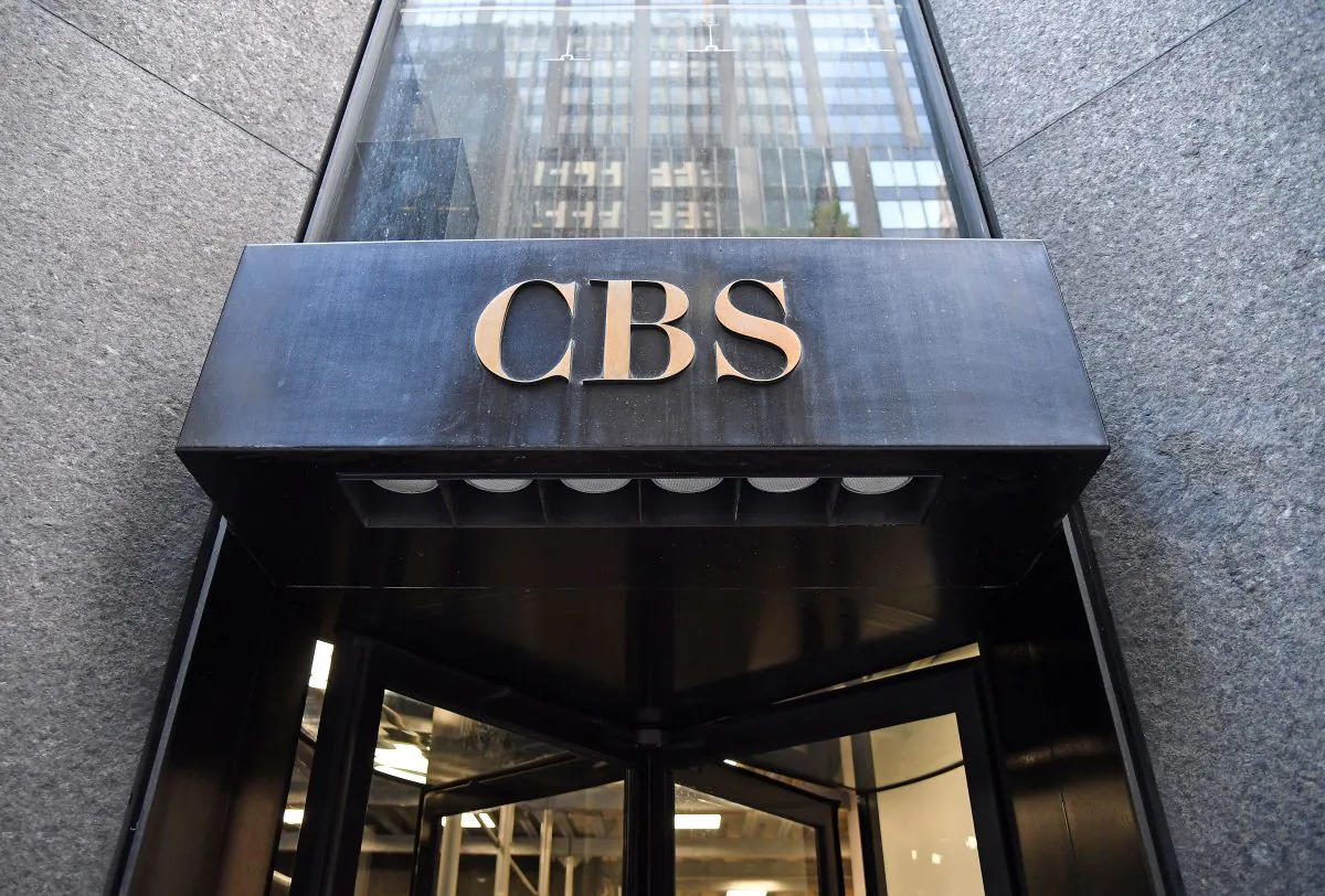 The CBS logo is seen at the CBS Building, headquarters of the CBS Corporation, in New York City on Aug. 6, 2018. (Angela Weiss/AFP/Getty Images)