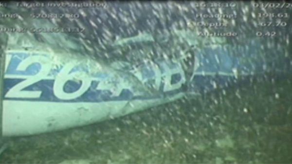 The wreckage of the missing aircraft carrying soccer player Emiliano Sala