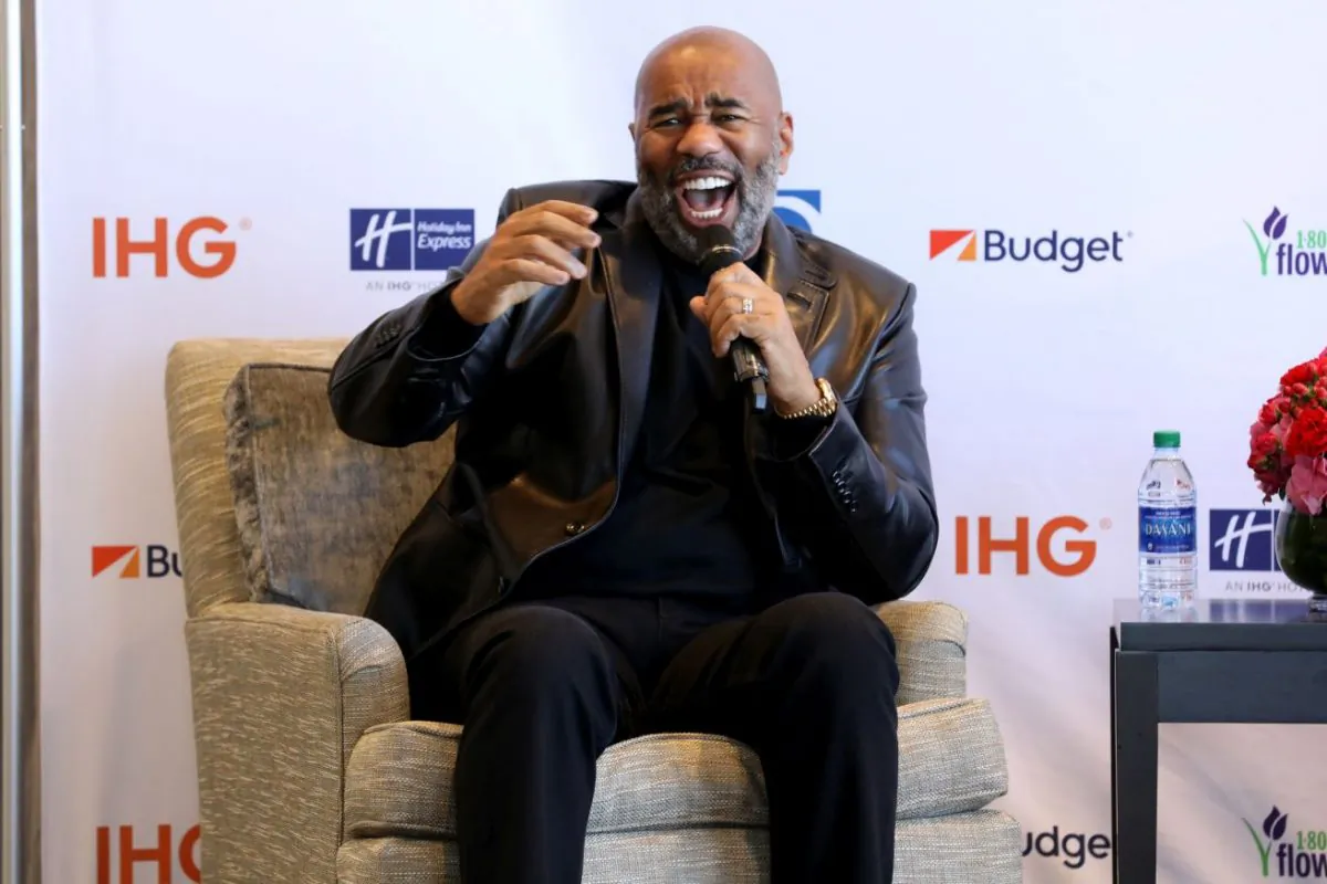 Steve Harvey announces his new business venture SteveHarveyDeals.com at Atlanta Crowne Plaza Hotel on Feb. 02, 2019, in Atlanta, Ga. (Cindy Ord/Getty Images for SteveHarveyDeals)