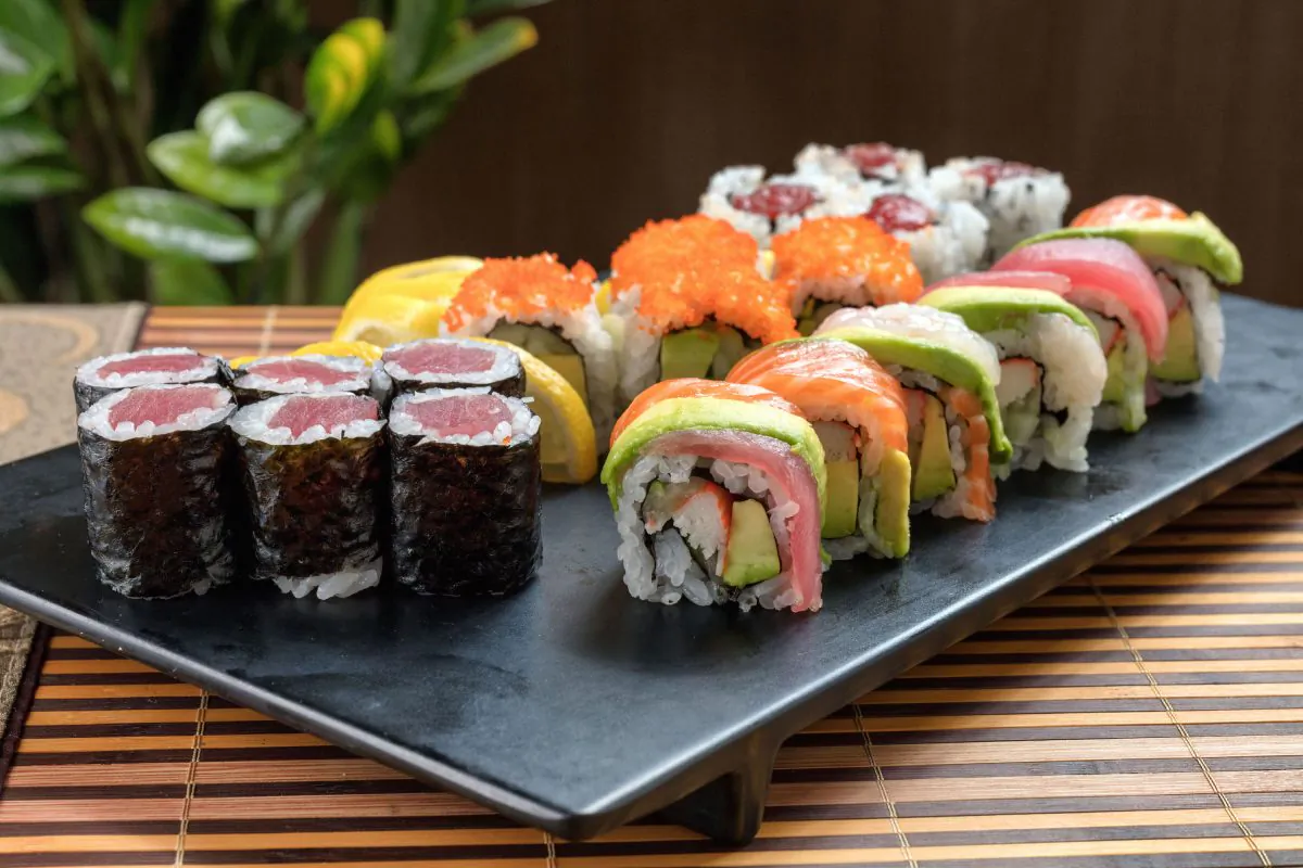 An assortment of made-to-order sushi rolls. (Benny Zhang)