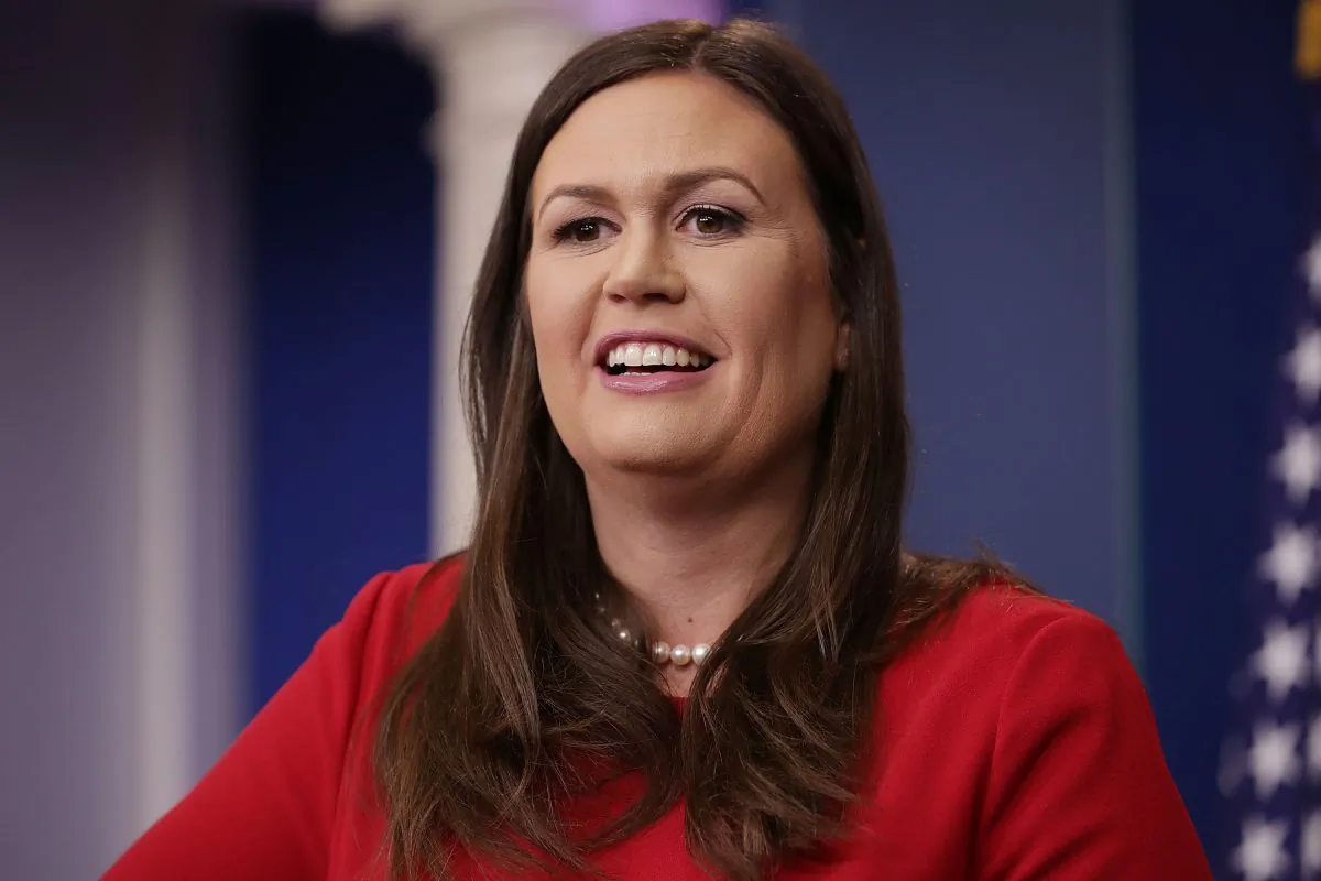 Then-White House Press Secretary Sarah Huckabee Sanders calls on reporters during the daily news conference in the Brady Press Briefing Room at the White House Sept. 5, 2017 in Washington, DC. (Chip Somodevilla/Getty Images)