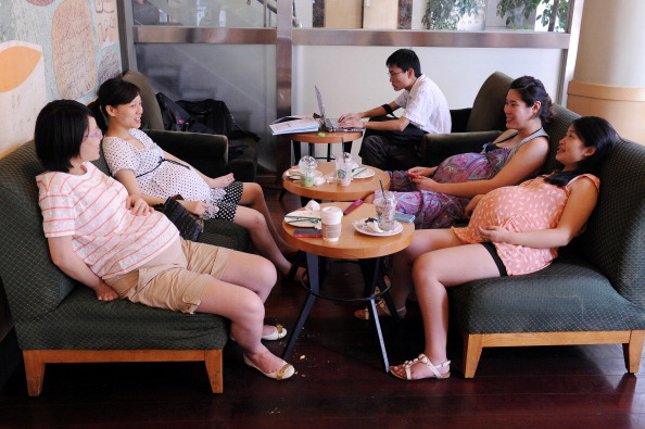 Four pregnant women