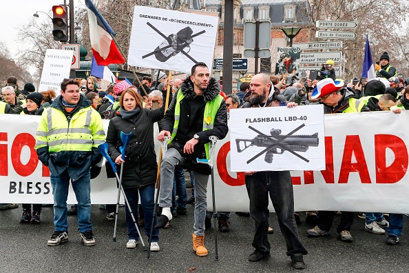 Yellow Vest protesters at Place de la République, Paris, on February 2nd.(Credit: François Guillon/Getty Images)