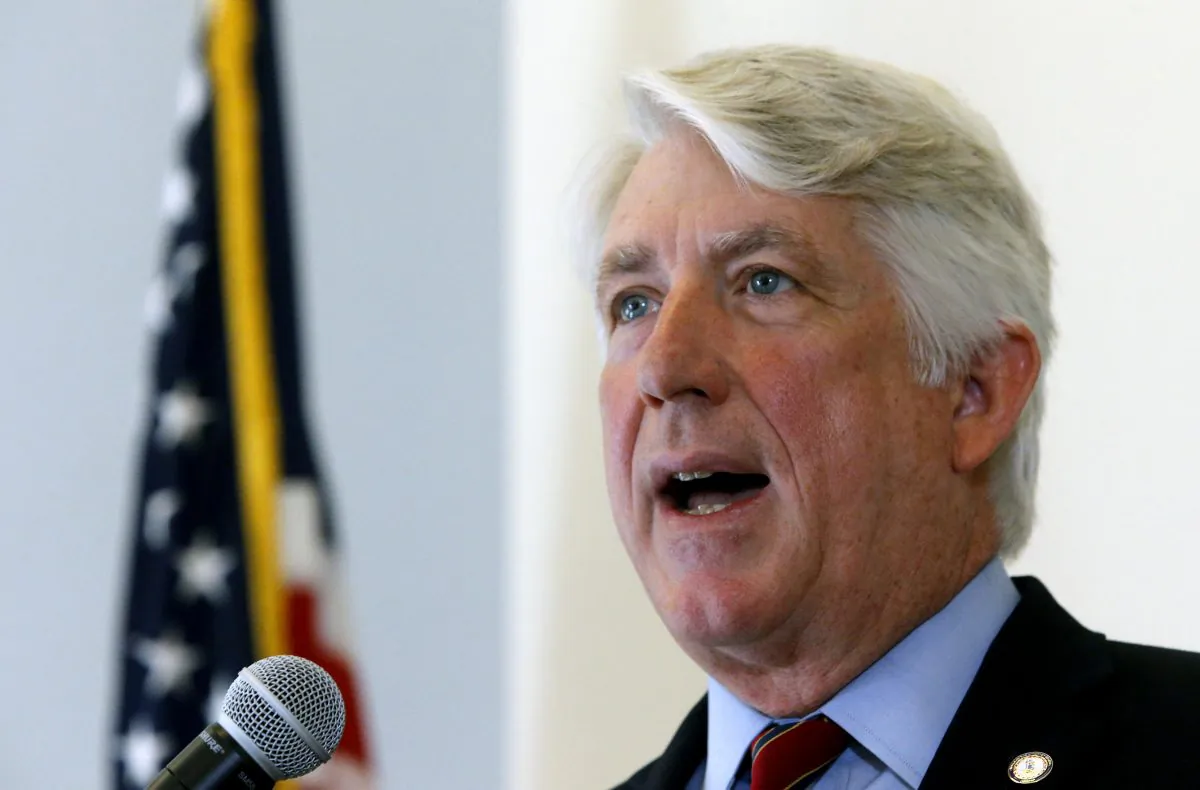 In this Oct. 24, 2018 file photo, Virginia Attorney General Mark Herring speaks at a press conference at his office in Richmond, Va. (Bob Brown/Richmond Times-Dispatch via AP, File)