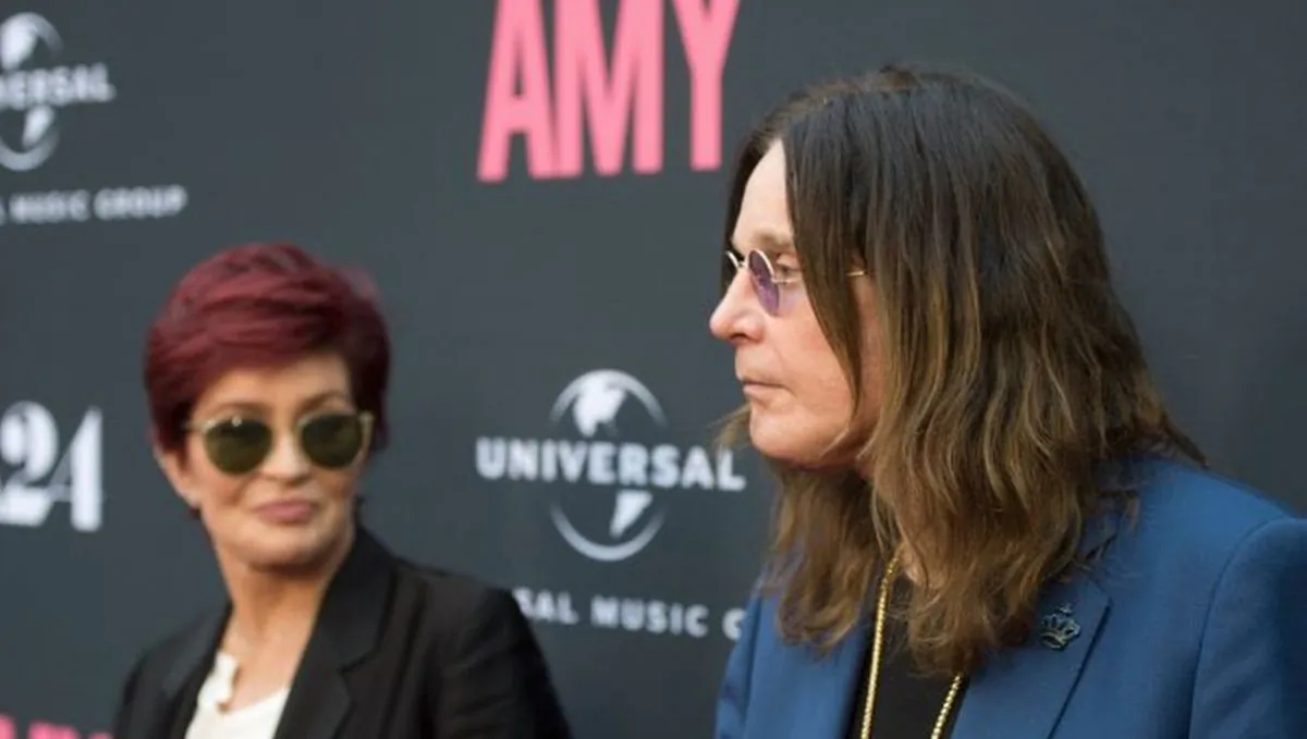 Television personality Sharon Osbourne (L) and musician Ozzy Osbourne arrive at the premiere of A24 Films 'Amy' at ArcLight Cinemas in Hollywood on June 25, 2015. (Michael Buckner/Getty Images)
