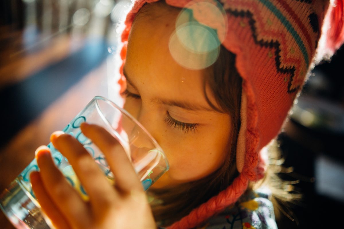 girl drinking water