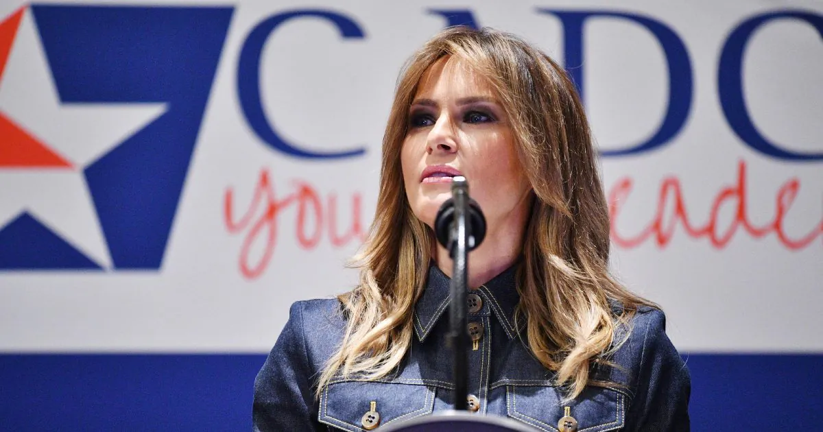 First Lady Melania Trump speaks during the Community Anti-Drug Coalitions of America (CADCA) National Leadership Forum in National Harbor, Maryland, on Feb. 7, 2019. (Mandel Ngan/AFP/Getty Images)