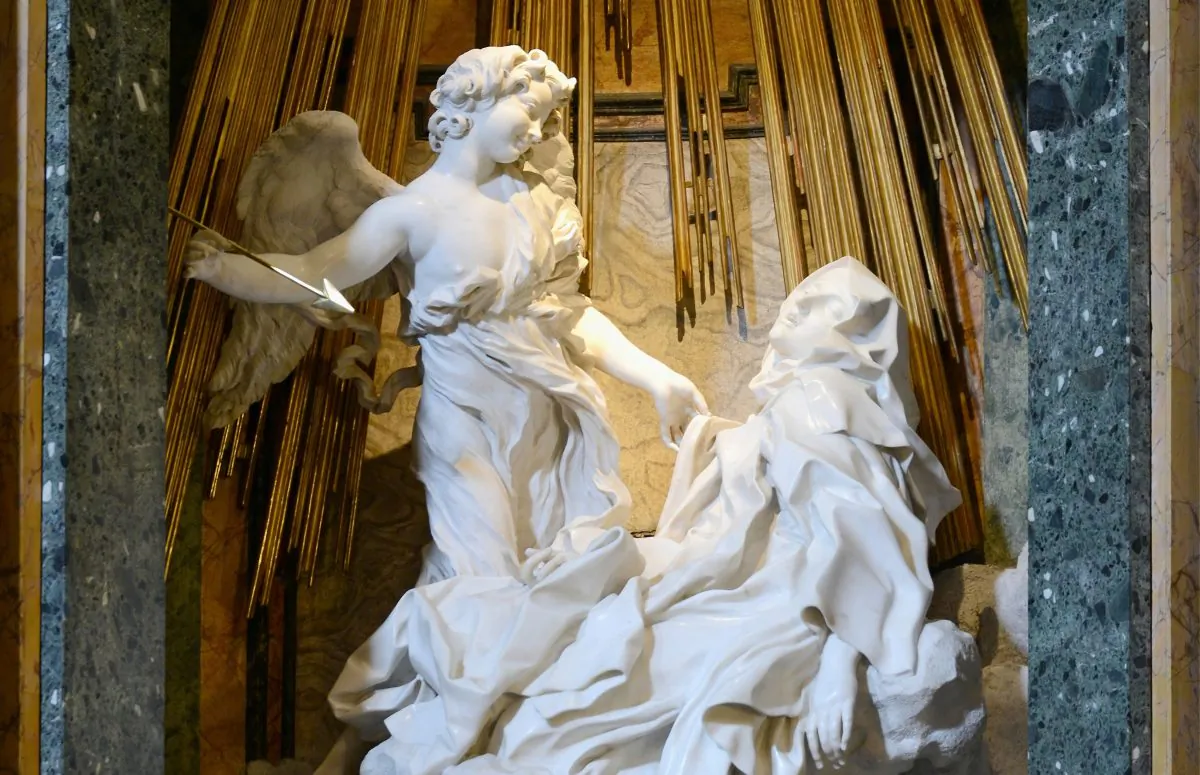 “Ecstasy of Saint Teresa,” 1647–1652, Gian Lorenzo Bernini. Cornaro Chapel, Santa Maria della Vittoria, Rome. (Public Domain)