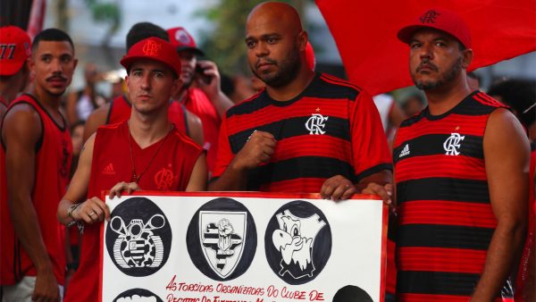 Soccer fans of Flamengo soccer club