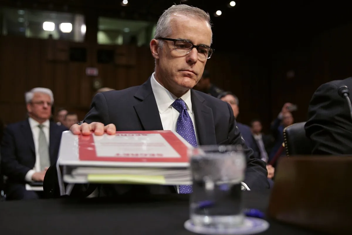 Then-acting FBI Director Andrew McCabe testifies before the Senate Intelligence Committee on Capitol Hill on May 11, 2017. (Alex Wong/Getty Images)