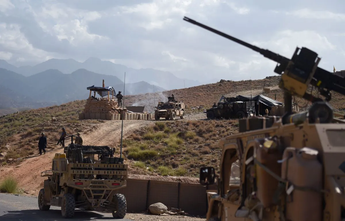 U.S. Army from NATO and Afghan commando forces are pictured at a checkpoint during a patrol against ISIS soldiers at the Deh Bala district in the eastern province of Nangarhar Province in Afghanistan on July 7, 2018,  (Wakil Kohsar/AFP/Getty Images)