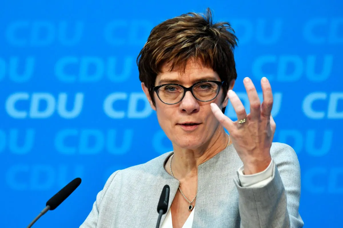 CDU leader Annegret Kramp-Karrenbauer addresses a press conference after a meeting with the Christian Democratics Union (CDU) leader (unseen) on January 29, 2019 in Berlin about the agenda and priorities of their parties. (John Macdougall/AFP/Getty Images)