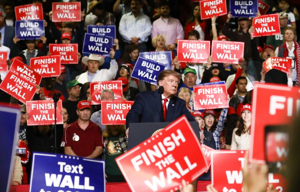 President Donald Trump at a Make America Great Again rally in El Paso, Texas, on Feb. 11, 2019. (Charlotte Cuthbertson/The Epoch Times)
