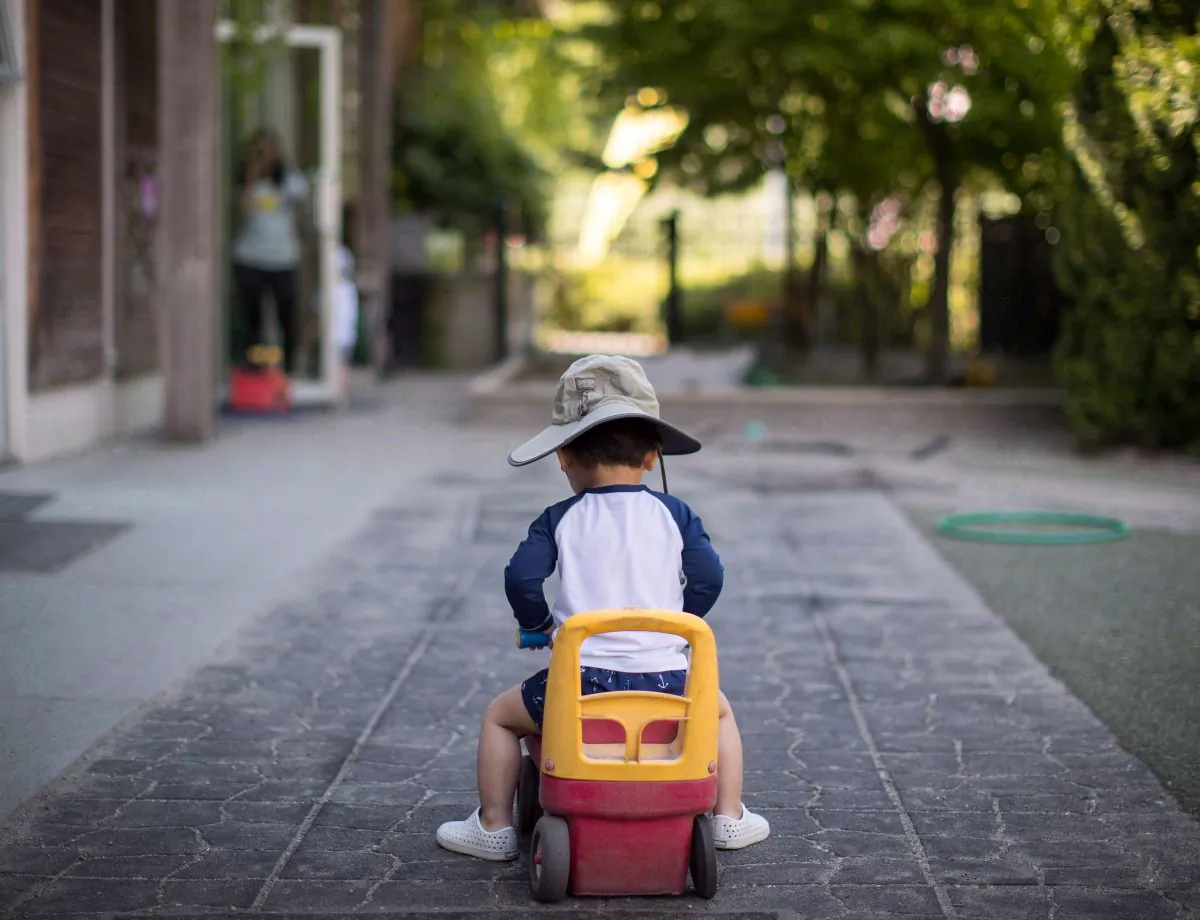 A young boy plays at a daycare centre in Langley, B.C., in a file photo. (The Canadian Press/Darryl Dyck)