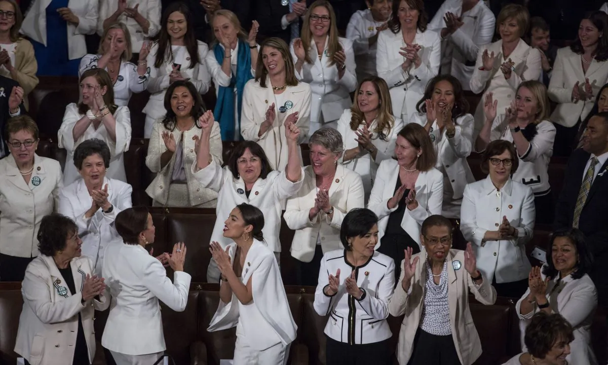 Democratic members of the House of Representatives applaud as President Donald Trump delivers the State of the Union address in the chamber of the U.S. House of Representatives at the U.S. Capitol Building on February 5, 2019 in Washington, DC. Zach Gibson/Getty Images