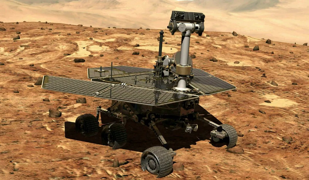 This illustration made available by NASA shows the rover Opportunity on the surface of Mars. (NASA via AP)