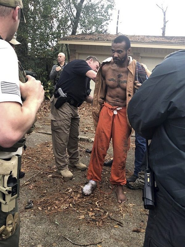 Cedric Marks being captured after a nine-hour manhunt