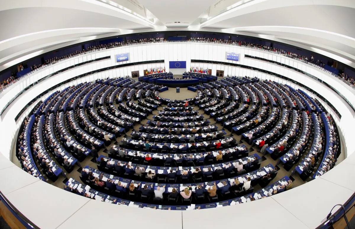 Members of the European Parliament take part in a voting session on Feb. 13, 2019. (Vincent Kessler/Reuters)