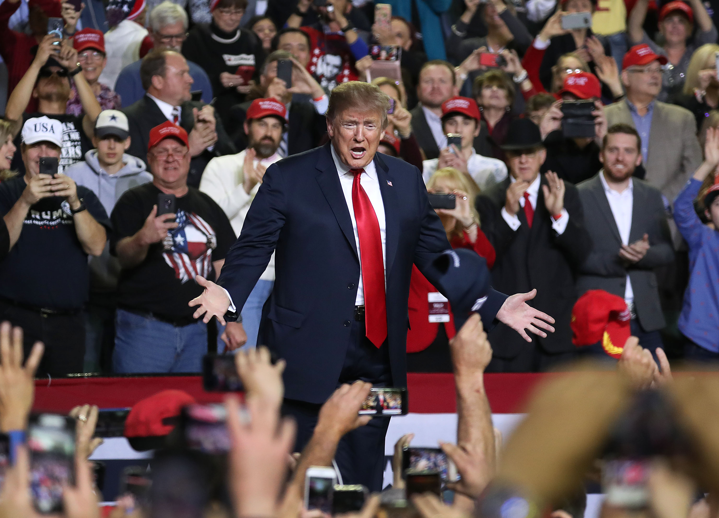 U.S. President Donald Trump attends a rally at the El Paso County