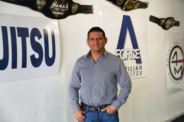 Juan Andres Martinez in his martial arts gym in Eagle Pass