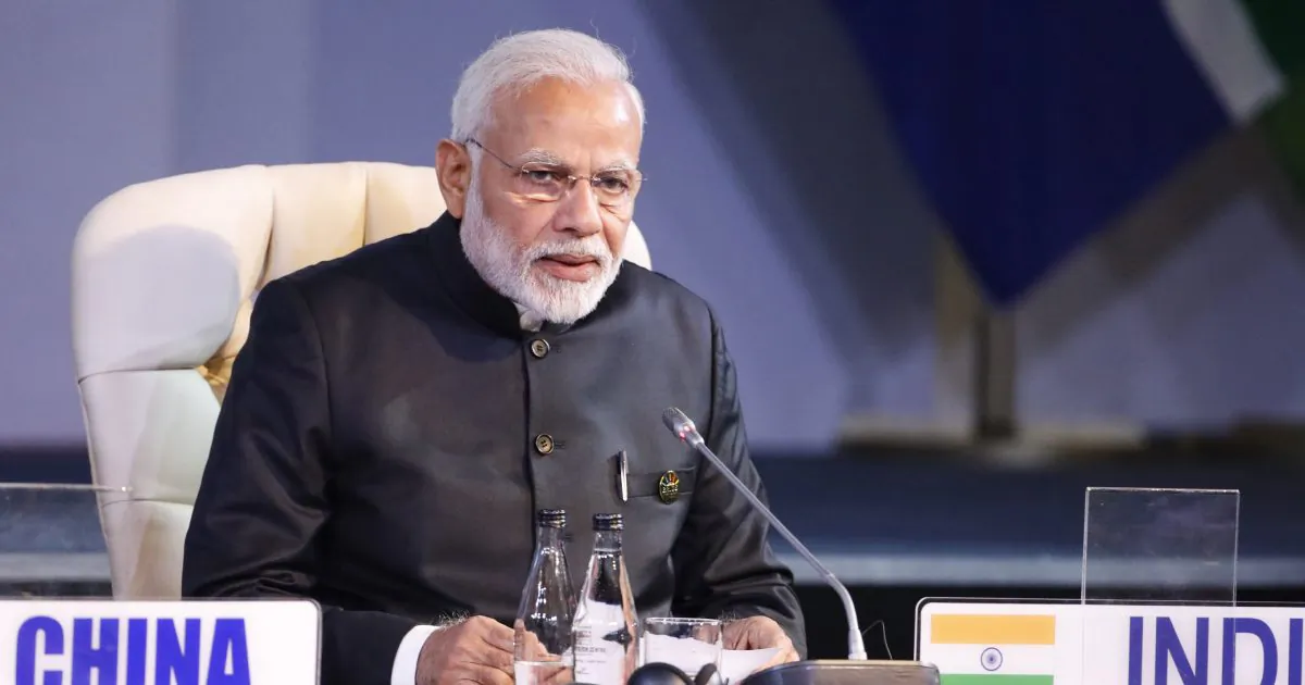 Indian Prime Minister Narendra Modi attends the 10th BRICS summit in Johannesburg, South Africa on July 27, 2018. (Mike Hutchings/AFP/Getty Images)