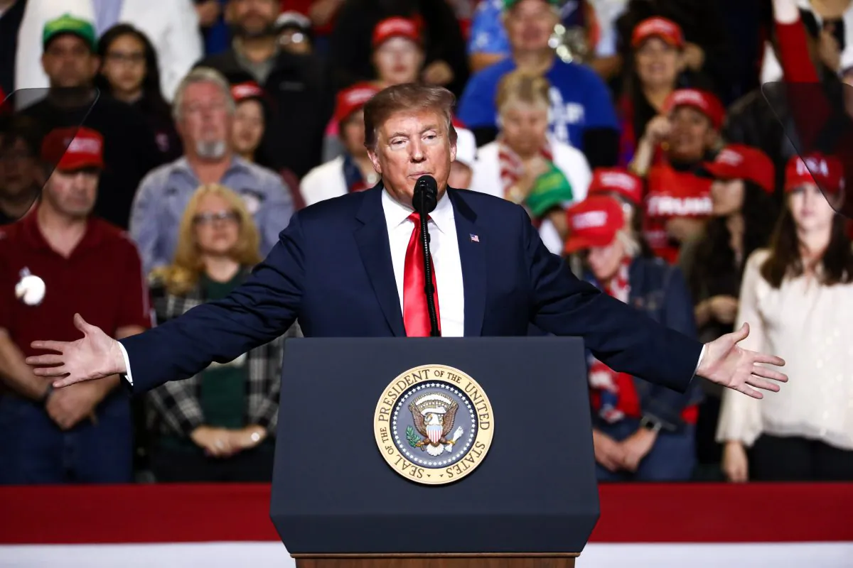 President Donald Trump at a Make America Great Again rally in El Paso, Texas, on Feb. 11, 2019. (Charlotte Cuthbertson/The Epoch Times)