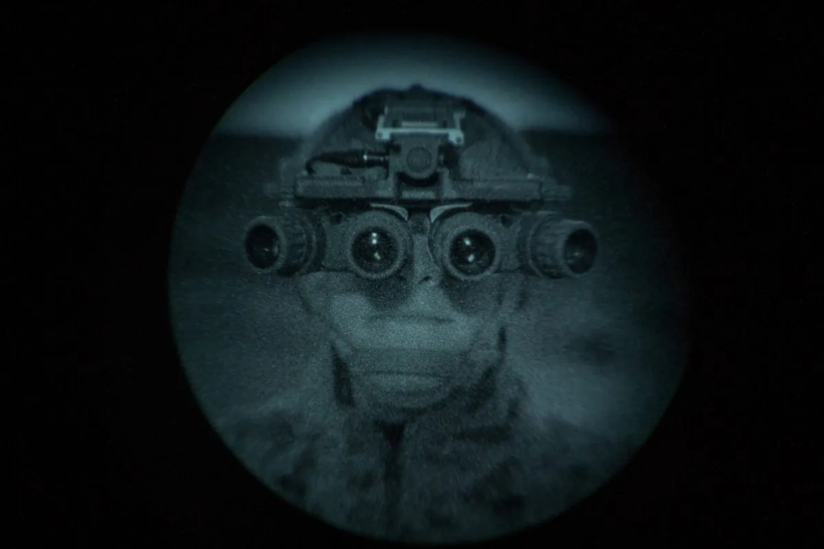 U.S. Marines test night optics during Advanced Naval Technology Exercise 2018 (ANTX-18) at Marine Corps Base Camp Pendleton, California on March 20, 2018. (U.S. Marine Corps/Lance Cpl. Rhita Daniel/Handout via Reuters)