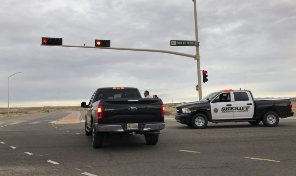 A Sandoval County sheriff's deputy stops a motorist 