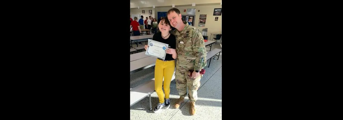 Emery Smith, a seventh-grade student at Fort Bragg's Albritton Middle School in North Carolina, was told to cover up a shirt she was wearing because it contained an "offensive" message. The school later apologized. (Katie Moore Smith/Facebook)