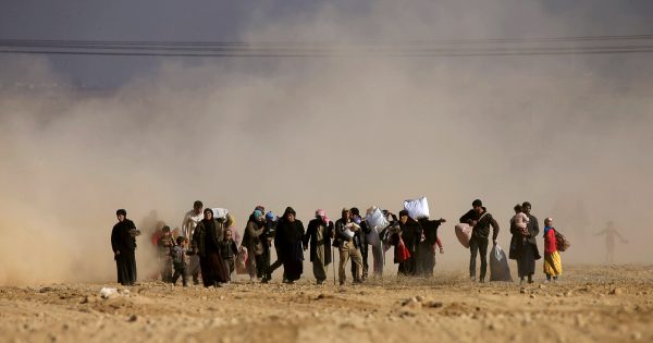 Displaced Iraqis flee their homes