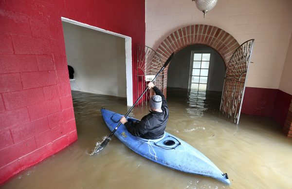flooded Surrey restort
