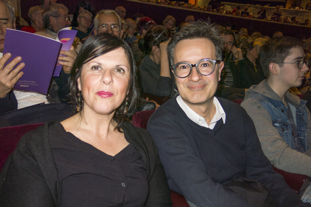 Vincent Bony, senior chartered accountant, and his wife Pascale, at the first performance of Shen Yun at the Cité des Congrès in Nantes, France on Feb. 15, 2019. (The Epoch Times)