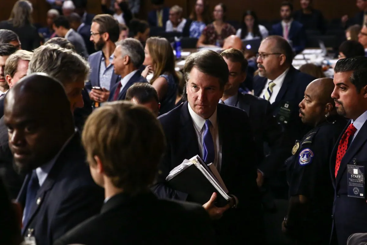 Judge Brett M. Kavanaugh testifies before the Senate Judiciary Committee during the third day of his confirmation hearing to serve as Associate Justice on the U.S. Supreme Court at the Capitol in Washington on Sept. 6, 2018. (Samira Bouaou/The Epoch Times)