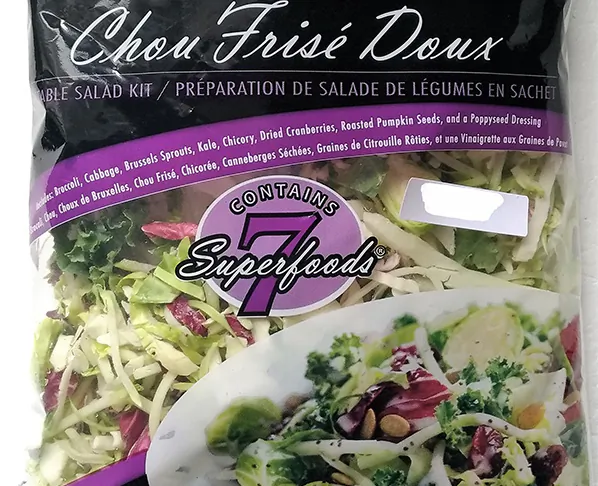 Certain Eat Smart brand Sweet Kale Vegetable Salad Bags are being recalled due to possible Listeria contamination.(Canadian Food Inspection Agency)