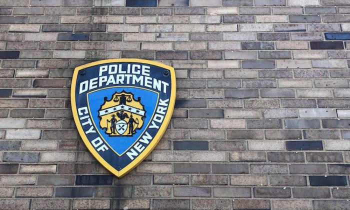 A logo of the New York City Police Department in Brooklyn, New York on Feb. 17, 2019. (Mimi Nguyen Ly/ NTD News)