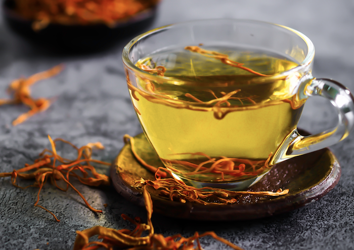 A cup of cordyceps (chong cao) tea. (Shutterstock)
