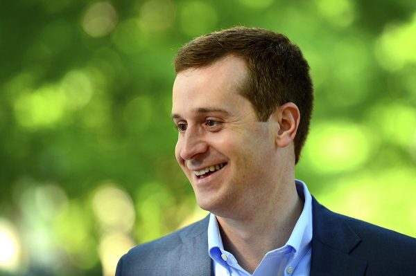 Ninth Congressional district Democratic candidate Dan McCready smiles as he speaks with U.S. Rep