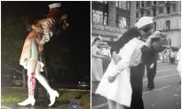 Iconic WWII Sailor Kissing Nurse Statue Spray Painted With #MeToo: Police