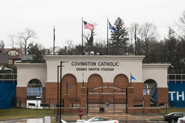 The exterior of Covington Catholic High School Dennis Griffin stadium is pictured in Park Hills,