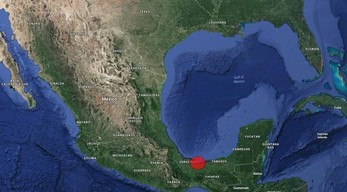 The city of Coatzacoalcos in Mexico is marked on a map. (Screenshot/Googlemaps)