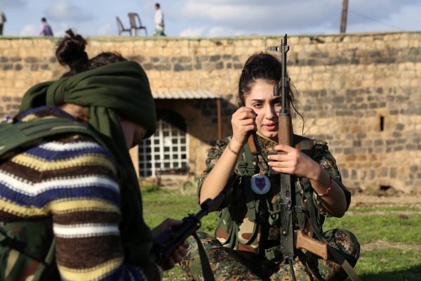 a female Kurdish soldier
