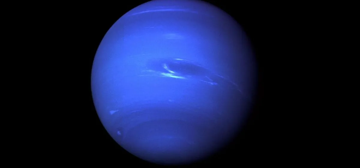 The eight planet, Neptune, a gas giant. The photo was shot in 1989. (NASA/Voyager Spacecraft)