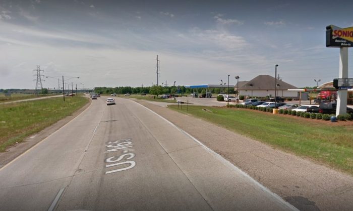 A pickup truck in Sterlington, Louisiana caught on fire after lightning struck it on Feb. 19. A photo shows near where the incident took place (Google Street View)