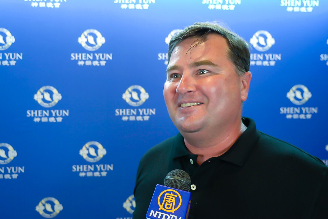 Mining media publisher Jamie Wade at Shen Yun Performing Arts at the Regal Theatre in Perth, Western Australia, on Feb. 19, 2019. (Victor Bernal/NTD Television)