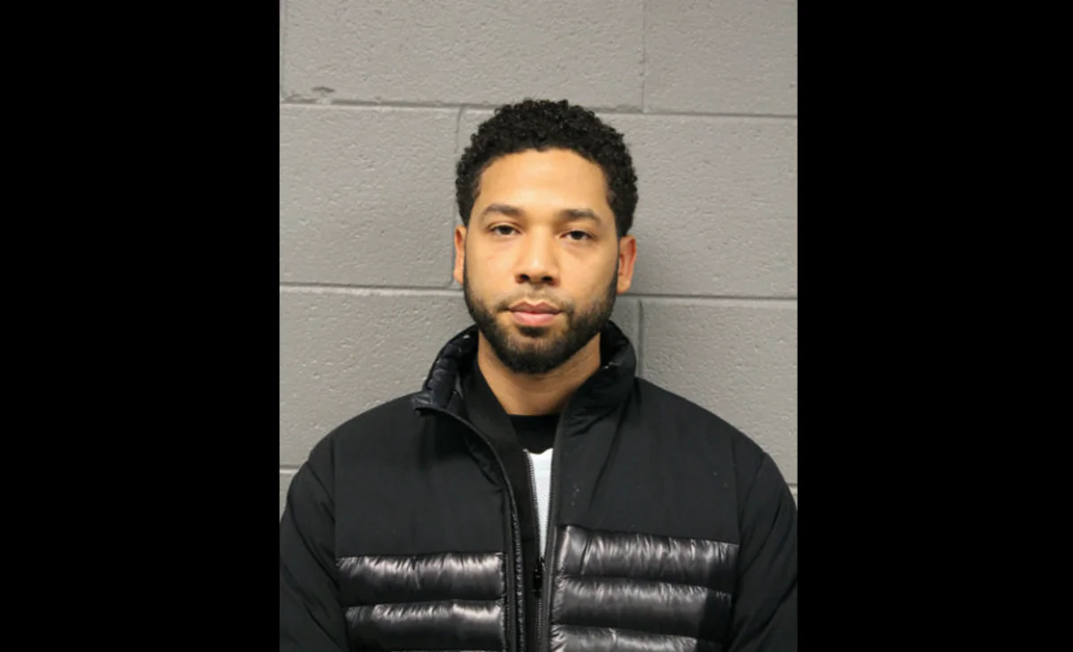 In this handout provided by the Chicago Police Department, Jussie Smollett poses for a booking photo after turning himself into the Chicago Police Department in Chicago, Illinois on Feb. 21, 2019. (Chicago Police Department via Getty Images)