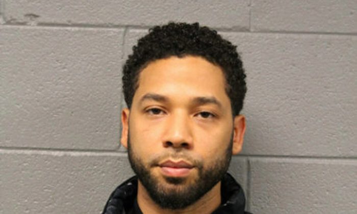  Jussie Smollett,the "Empire" actor turned himself in early Thursday to face a charge of making a false police report when he said he was attacked in downtown Chicago by two men who hurled racist and anti-gay slurs and looped a rope around his neck. on Feb. 21, 2019 .(Chicago Police Department via AP)