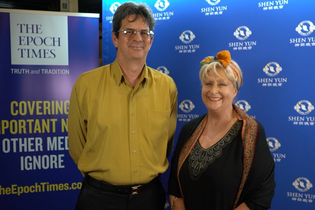 Film and theatre transcriptionist Pamela Sistrunk (R) saw Shen Yun in Perth's Regal Theatre, Western Australia, on Feb. 20, 2019. (Victor Bernal/NTD Television)