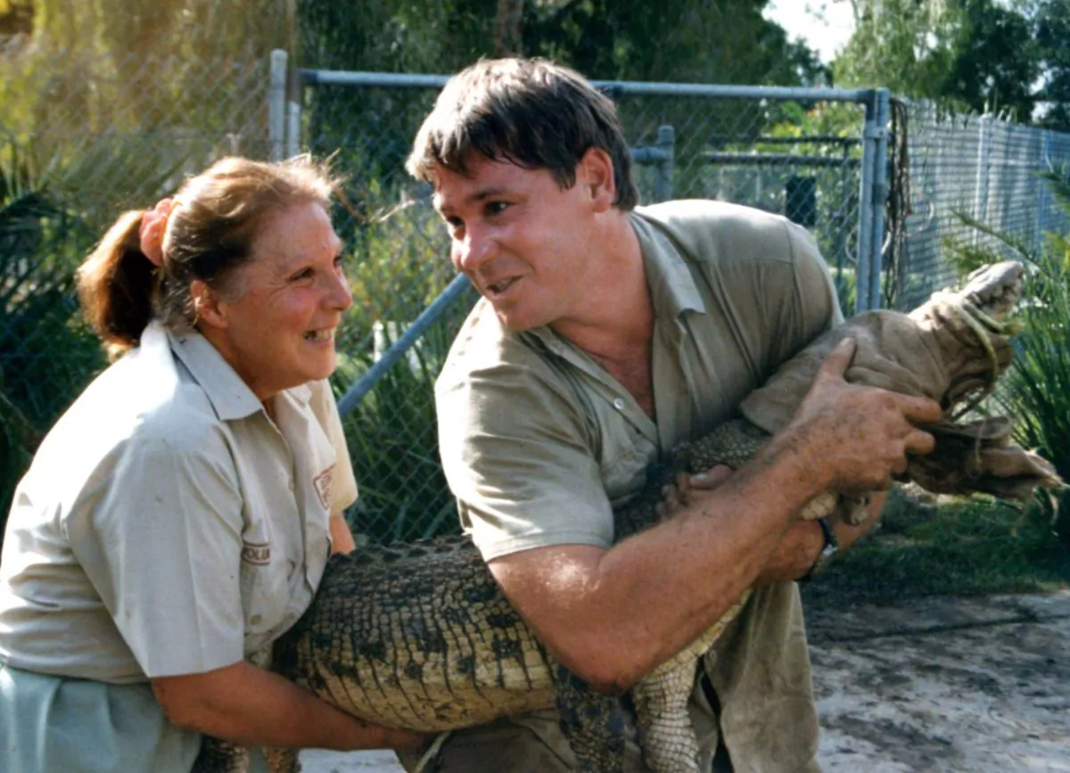 Steve Irwin poses at Australia Zoo. (Australia Zoo via Getty Images)