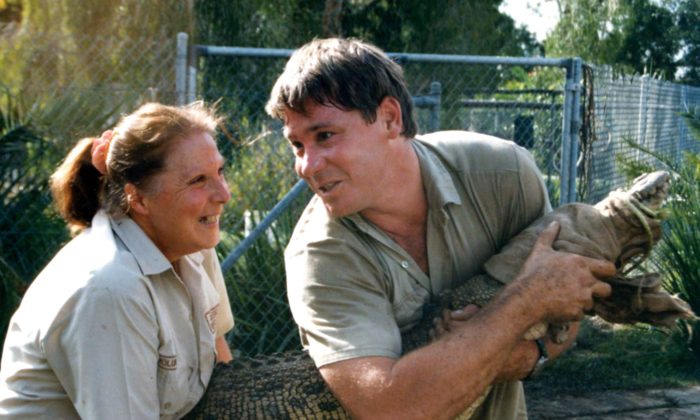 Steve Irwin poses at Australia Zoo. (Australia Zoo via Getty Images)